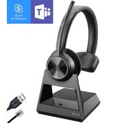 Poly Plantronics Savi 7310 Office MS Auriculares Mono DECT con base de carga, optimizado Teams - ideal para trabajar con teléfono fijo y PC