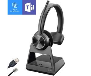 Poly Plantronics Savi 7310 Office MS Auriculares Mono DECT con base de carga, optimizado Teams - ideal para trabajar con teléfono fijo y PC