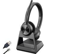 Poly Plantronics Savi 7320 Office Stereo Auriculares Estéreo DECT con base de carga - ideal para profesionales que trabajan con teléfono fijo y PC