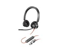 POLY Auriculares estéreo Blackwire 3320 con certificación Microsoft Teams USB-C + Adaptador USB-C/A