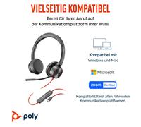 Poly POLY Blackwire 8225-M Headset Negro Serie Blackwire 8200