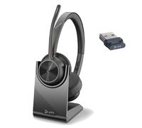 Poly Poly Voyager 4320 USB-A Microsoft Teams + Base de carga Auriculares estéreo inalámbricos para PC y Smartphone , ideales para profesionales flexibles