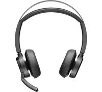Poly Poly Voyager Focus 2 USB-C-C + adaptador USB-C/A Auriculares con excelente acústica con tres niveles de ANC híbrida que eliminan distracciones,