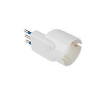 Poly Pool Adaptador Que Ahorra Espacio, con Conector pequeño 10 A y Toma P30, estándar alemán, Blanco, PP2233