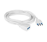 Poly pool - Alargador 3 m, Enchufe 16 A y Enchufe bivalente, Blanco