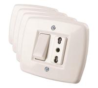 Poly Pool PP0142X - Desviador 10 A + toma biv 10/16 A empotrada SC redonda (Paquete de 4)