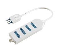 Poly Pool PP0387S Regleta con 4 Enchufes 10 A y 0,5 m de Cable, Color Blanco