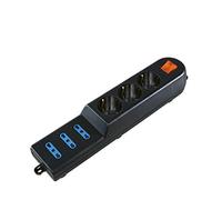 Poly Pool PP0403.2X Enchufe Sextuple 10/16A -P30 Interr, Negro