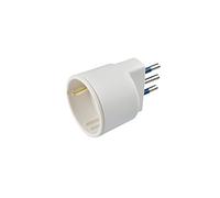 POLY POOL PP0433S Adaptador Enchufe Pequeño 10A y Toma de Corriente Alemana Adaptador 250 V Blanco 1 PIEZA Adaptador Toma de Corriente Alemana en Tecnopolímero Adaptador 10A 16A Made in Italy