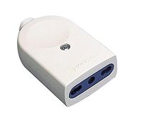 POLY POOL - PP0466S Toma Bivalente estándar Italiano 10/16 A - Toma para Enchufe Italiano 250V con Contactos De seguridad - Toma Bivalente Blanca Made in Italy
