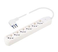 Poly pool pp0537 X L Enchufe múltiple Elix con 6 Tomas Pluristandard, 1.5 m Cable e Interruptor, Blanco