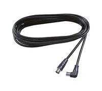 Poly Pool PP0622S PP0622.1S - Cable coaxial TV-antena, axial y enchufe de 90°, diámetro macho de 9,5 mm, 5 metros, negro, plástico