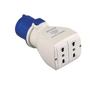 Poly Pool pp0645 X adaptador Industrial CEE de 3 polos enchufe IEC309 Grande 16 A y 2 enchufes civiles estándar Italiano bivalentes IP20