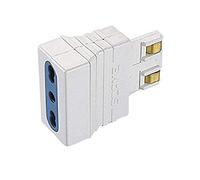 POLY POOL PP0650Q Adaptador de enchufe de láminas simple grande 16A 2P+E MAGIC 250V Adaptador de enchufe bivalente italiano-alemán 10A/16A 2P+E 100 % Made in Italy