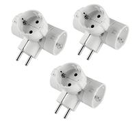 POLY POOL PP2350.3 Adaptador Clavija Schuko Adaptador con 3 Tomas Schuko Estándar Alemana y Clavija 16A Adaptador Multitoma de Color Blanco