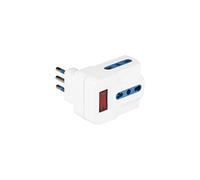 Poly Pool PP2387 Adattatore MULTISIZE Spina 10A 3 Prese 10/16A, Bianco, 1 Pezzo