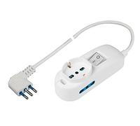 Poly Pool PP2501XL - Regleta con Cable de 3 m - 2 Tomas bivalentes 10/16A 2P+T + 1 Toma pluristandard 10A+schuko - Enchufe Ahorro de Espacio de 16 A, 3500 W, Blanco, 3 Metros