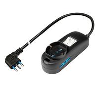 Poly pool pp2505.2 X L múltiple con 2 enchufes bivalenti 1 Toma P40 Pluristandard, Enchufe Salvaspazio Grande 16 A, 5 m Cable e Interruptor, 3500 W, Negro