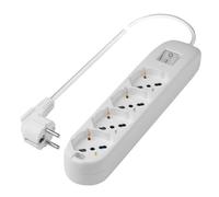 POLY POOL PP2507XL Ladrón Multitoma Eléctrica 250V 4 Tomas Multiestándar P40 Enchufe Ahorro de Espacio Individual Franco/Alemán Grande 16A 2P+T