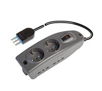 Poly Pool PP2515.2 Regleta múltiple múltiple con 6 enchufes 1,5 m Cable e Interruptor de Seguridad, Negro