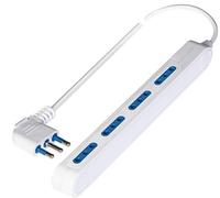Poly Pool PP2520 Spaziozero - Enchufe múltiple con 4 tomas de 10 A y cable de 1,5 m, blanco