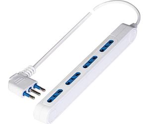 Poly pool pp2522 enchufe múltiple spaziozero con enchufe 16 A grande y 4 enchufes bivalenti 1,5 m Cable Blanca