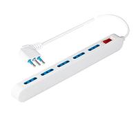 POLY POOL PP2524 Ladrón Multitoma Eléctrico SPAZIOZERO PLUS 2300W 5 Tomas Bivalentes 10/16A 2P+T Multitoma Superslim 23mm Enchufe Pequeño Ahorro de espacio 10A 2P+T Salida a 90°