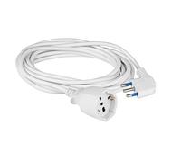 POLY POOL PP2622X Prolongador Eléctrico 250v Con Cable Eléctrico Blanco Extensible 3 Metros, Con Enchufe 16A Ahorro de Espacio Y Toma Schuko 10A/16A 2P+T Pluristandard (Italiana Y Alemana)