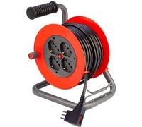 POLY POOL - PP2707 Enrollacables Serie Mini 10 m Multisize - Enchufe pequeño 10 A - Enrollacables con 4 enchufes Pluristandard grandes e interruptor de seguridad