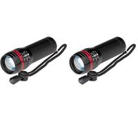 Poly Pool - PP3153 Linterna LED portátil de 1 W Alumini - Linterna Mini LED de 3 luminosidad - Luz de emergencia o trabajo de bolsillo de aluminio, alcance 50 m con fuego ajustable - Lámpara de