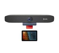 Poly Studio P15 - Cámara de videoconferencia 4K con controlador táctil GC8 - Barra de video 4K UHD, altavoz, matriz de micrófonos triples, pantalla táctil de 8 pulgadas, NoiseBlock AI, valla acústica