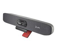 Poly Studio R30 - Sistema de videoconferencia 4K (Plantronics) - Cámara, micrófono y barra de altavoces para salas pequeñas - Seguimiento del presentador, NoiseBlockAI y encuadre del participante