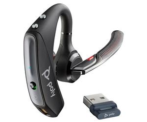 Poly Voyager 5200 UC Auriculares Bluetooth con Cancelación Activa de Ruido, Tecnología WindSmart, Estuche de Carga y Compatibilidad UC para Llamadas Profesionales