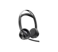 Poly Voyager Focus 2 - Auriculares USB C certificados por Microsoft Teams + adaptador USB-C/A - Certificación Microsoft Teams - Asistente de Google - Siri - Estéreo - USB tipo C - Cableado/inalámbrico