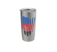 Polyamory - Bandera estadounidense poliamorosa Vaso térmico de acero inoxidable de doble pared