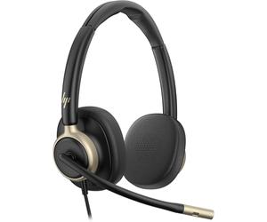 Polycom HP Poly Mission 820 Auricular USB-C Estéreo con Cancelación Activa de Ruido (ANC), Aíslate del Ruido y Concéntrate, Micrófono con cancelación de Ruido con IA, PC y Mac