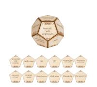 Polyedrale Decider Dice Game - Dados de madera para decidir alimentos, 12 caras de varios colores, juego de mesa asistente para viajes para el viaje