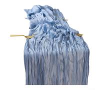 Polyester Gauze Table Runners 6 Pack Crinkle Finish(Gray-blue) | 6 pack para beige runners, 50x50cm square size, boho crinkle texture, soft polyester fabric, wedding decor essential