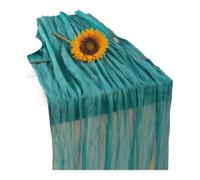 Polyester Gauze Table Runners 6 Pack Crinkle Finish(Peacock blue) | 6 pack para beige runners, 50x50cm square size, boho crinkle texture, soft polyester fabric, wedding decor essential