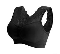 Polyester Seamless Bra One Size Summer para leisure Polyester(Black One Size)