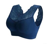 Polyester Seamless Bra One Size Summer para leisure Polyester(Dark Blue One Size)