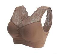 Polyester Seamless Bra One Size Summer para leisure Polyester(Dark Brown One Size)