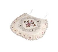 Polyester Seat Cushion Cover and Chair Back Set with European Embroidery Floral Design for Home Kitchen Decor