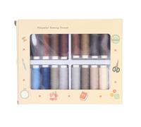 Polyester Sewing Thread Kit 20 Colors | 328ft Strong Thread Spools for Clothes/Crafts/DIY | Multipurpose Sewing Supplies with Portable Case (20 Colors Dark Set)
