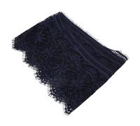 Polyester Silk Embroidery Lace | 14.5cm Wide DIY Fabric for Dresses/Crafts/Clothing Decoration | 7 Colors, Soft & Comfortable Material (Color 1 navy blue)