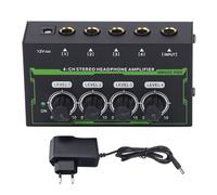 PolyGen 4 Channel Headphone Splitter with 4580 Op-Amps and 100kΩ Impedance, a Stereo Headphone Amplifier with 4 Outputs and RGB for Studio and Live Monitoring