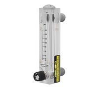 PolyGen Adjustable Liquid Flowmeter 16-160LPH, Panel Mount Design with 1/2in Male and 1/4in Female Threaded Interface, Water Flow Meter for Industrial Use