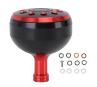 PolyGen Aluminum Alloy Power Knob with Textured Surface, 38mm Size, Ergonomic Shape, Fits Shimano / / Daiwa Reels for Saltwater Fishing (Black Red)