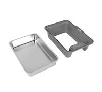 PolyGen Bandeja de Grain antisalpicaduras con Cubierta de Pared Alta extraíble para Gatos desordenados y Mascotas pequeñas, Mantiene un Ambiente Limpio, Caja de Acero Inoxidable (Gris)