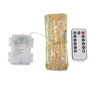 PolyGen - Cinta de luz para árbol con 8 modos y control remoto para decoración navideña/navideña, agrega atmósfera festiva, 32.8 pies, 100 LED, luces decorativas con batería (Blanco cálido)